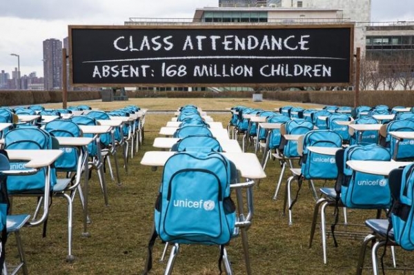 유엔아동기금(UNICEF·유니세프)은 코로나19 봉쇄로 아동 1억6800만명 이상이 작년 내내 학교에 가지 못했다고 분석했다. ⓒ유니세프 홈페이지